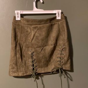 Suede Green Skirt, L